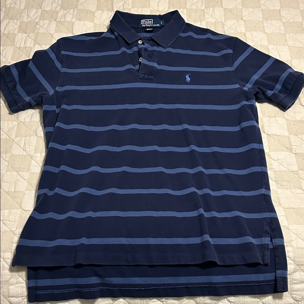 Ralph Lauren Men's Blue Striped Polo Shirt